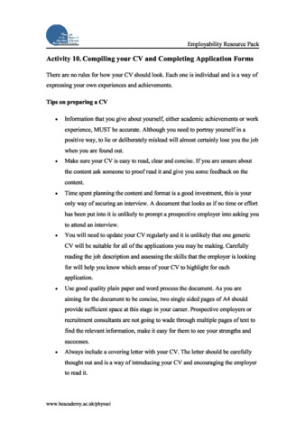 Activity 10 Compiling your CV : student version Miniaturansicht